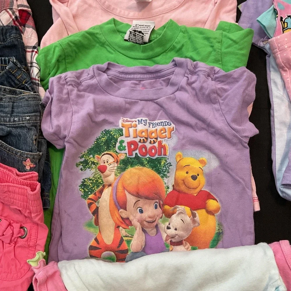 Mixed Brands 25pc Clothes Lot Girls 3T Tops Jeans Skirts Disney Ariel Minions